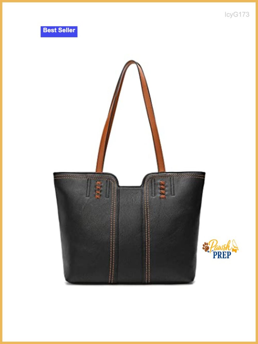Faux Leather Tote Bag Top Handle Satchel Purse